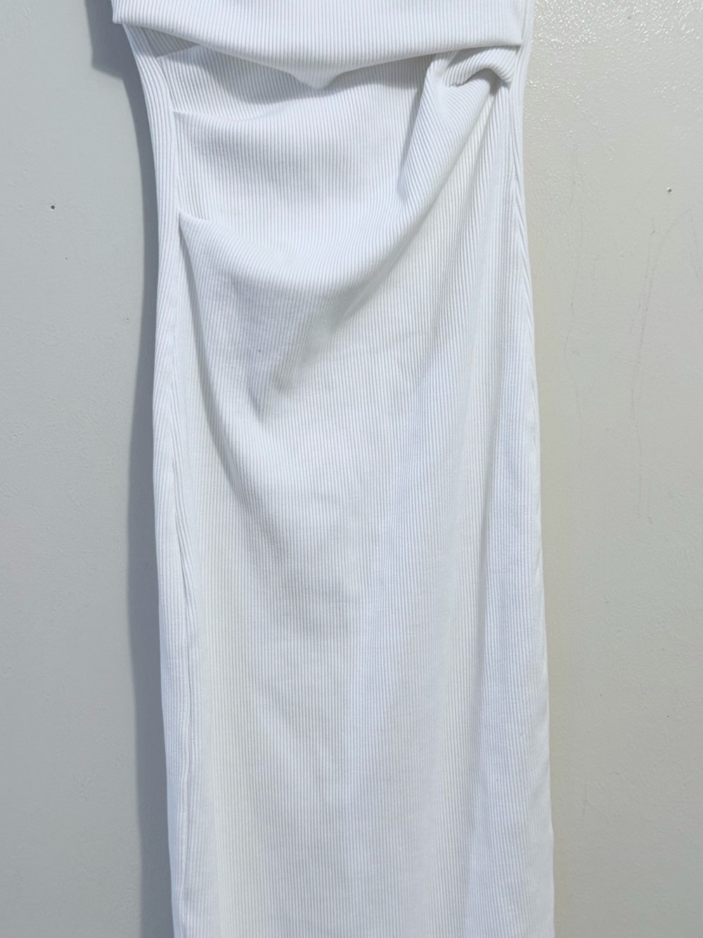 White Ribbed Tube Dress